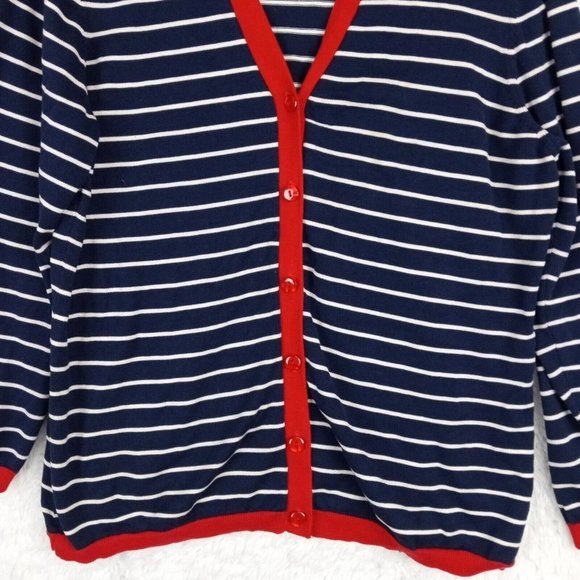 Terry Lewis Classic Luxuries‎ Womens Sweater Cardigan Blue Red Silk V Neck 1 X - Picture 3 of 8